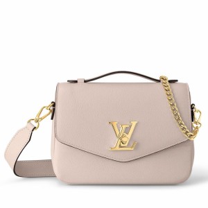 Louis Vuitton Oxford Lockme Bag in Greige Leather M22792