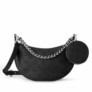 Louis Vuitton Baia PM Bag in Black Mahina Leather M22819
