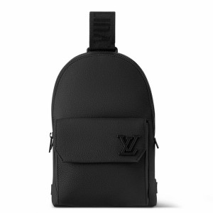 Louis Vuitton Pilot Slingbag in Black LV Aerogram Leather M23736