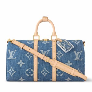 Louis Vuitton Keepall Bandouliere 45 Bag in Monogram Denim M24315