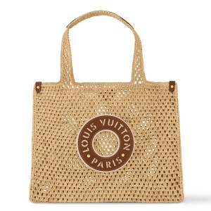 Louis Vuitton OnTheGo MM Bag in Natural Raffia M24723