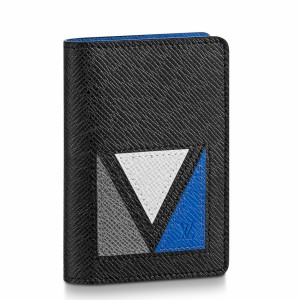 Louis Vuitton Pocket Organizer In Black Taiga Leather M30787