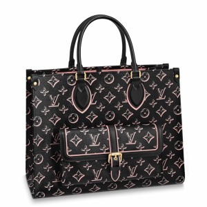 Louis Vuitton OnTheGo MM Bag In Black Monogram Canvas M46154