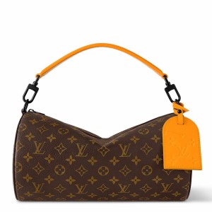 Louis Vuitton Soft Polochon MM Bag in Monogram Macassar Canvas M46691