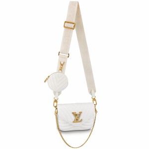 Louis Vuitton New Wave Multi-Pochette Bag In White Leather M56466