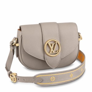 Louis Vuitton LV Pont 9 Soft PM Bag In Galet Grained Leather M58728