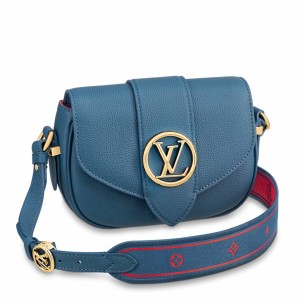Louis Vuitton LV Pont 9 Soft PM Bag In Blue Grained Leather M58964