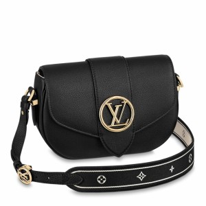 Louis Vuitton LV Pont 9 Soft MM Bag In Black Grained Leather M58967