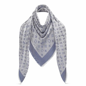 Louis Vuitton Light Blue Monogram Denim Shawl M71382