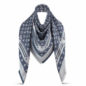 Louis Vuitton Blue Studdy Denim Monogram Shawl M73698