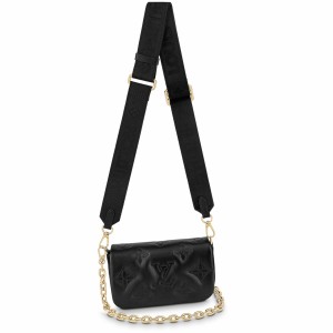 Louis Vuitton Wallet On Strap In Bubblegram Leather M81398
