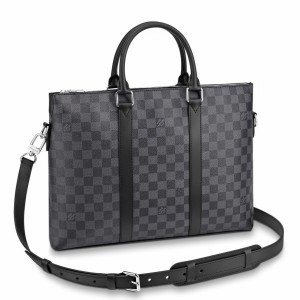 Louis Vuitton Anton Briefcase In Damier Graphite Canvas N40024
