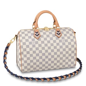 Louis Vuitton Damier Azur Speedy Bandoulière 30 With Braided Strap N50054