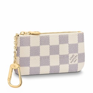 Louis Vuitton Key Pouch In Damier Azur Canvas N62659