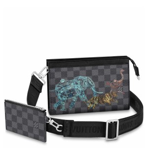 Louis Vuitton Gaston Wearable Wallet In Damier Graphite Canvas N64608