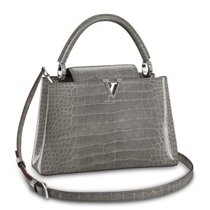 Louis Vuitton Capucines MM Bag In Crocodile-embossed Leather N99417