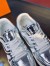 Louis Vuitton Men's LV Trainer Sneakers In Silver Metallic Leather