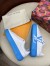 Louis Vuitton White Time Out Sneakers with Blue Outsole