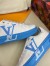 Louis Vuitton White Time Out Sneakers with Blue Outsole