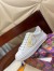 Louis Vuitton White Time Out Sneakers with Gold Signature