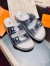 Louis Vuitton LV Trainer Mules In Silver Metallic Leather