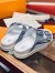 Louis Vuitton LV Trainer Mules In Silver Metallic Leather