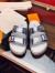 Louis Vuitton LV Trainer Mules In Silver Metallic Leather