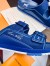 Louis Vuitton LV Trainer Mules In Blue Suede Leather