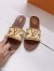 Louis Vuitton Lock It Flat Mules In Raffia