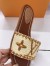 Louis Vuitton Lock It Flat Mules In Raffia