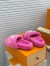 Louis Vuitton Paseo Flat Comfort Mules In Pink Shearling