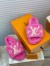 Louis Vuitton Paseo Flat Comfort Mules In Pink Shearling