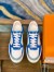 Louis Vuitton Time Out Sneakers In Blue Monogram Lambskin