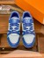 Louis Vuitton Men's LV Trainer Sneakers In Blue Leather