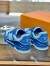 Louis Vuitton Men's LV Trainer Sneakers In Blue Leather