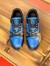 Louis Vuitton Men's LV Trainer Sneakers In Blue Monogram Leather