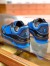 Louis Vuitton Men's LV Trainer Sneakers In Blue Monogram Leather