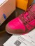Louis Vuitton Men's LV Trainer Sneakers In Rose Leather