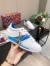 Louis Vuitton White Time Out Sneakers with Blue Printed