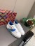 Louis Vuitton White Time Out Sneakers with Blue Printed