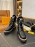 Louis Vuitton Black Territory Flat Ranger Boots with Shearling