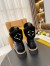 Louis Vuitton Black Territory Flat Ranger Boots with Shearling