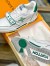 Louis Vuitton Men's LV Trainer Sneakers In White/Green Calfskin