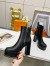 Louis Vuitton Fame Platform Ankle Boots In Black Calfskin