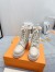 Louis Vuitton Territory Flat Ranger Boots In Cream Leather with Wool