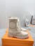 Louis Vuitton Territory Flat Ranger Boots In Cream Leather with Wool