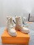 Louis Vuitton Territory Flat Ranger Boots In Cream Leather with Wool