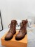 Louis Vuitton Territory Flat Ranger Boots In Brown Leather with Wool