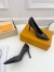 Louis Vuitton Signature Pumps in Black Leather with Monogram Canvas