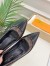 Louis Vuitton Signature Pumps in Black Leather with Monogram Canvas